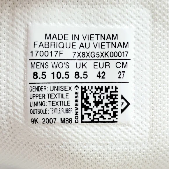 Converse CTAS HI 'Cozy Club' Black Egret Men's 8.5 Women's 10.5 - Picture 6 of 6